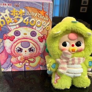 Cute Baby Three 400% plush Green Dinosaur